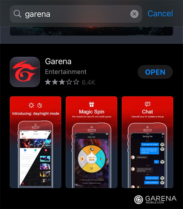 Tải về và khởi động ứng dụng Garena Mobile