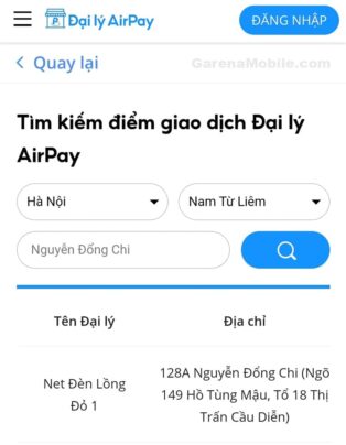 Tìm đại lý AirPay bán thẻ Garena FF